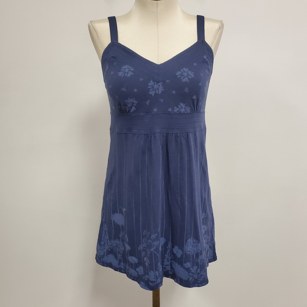 Esprit Y2K Babydoll Top Size XS Blue Floral Preppy Elena Gilbert Whimsical Fairy